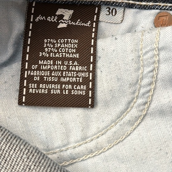 Womens 7 For all Mankind Straight Leg Denim Blue Jeans Size 30 - Picture 9 of 9
